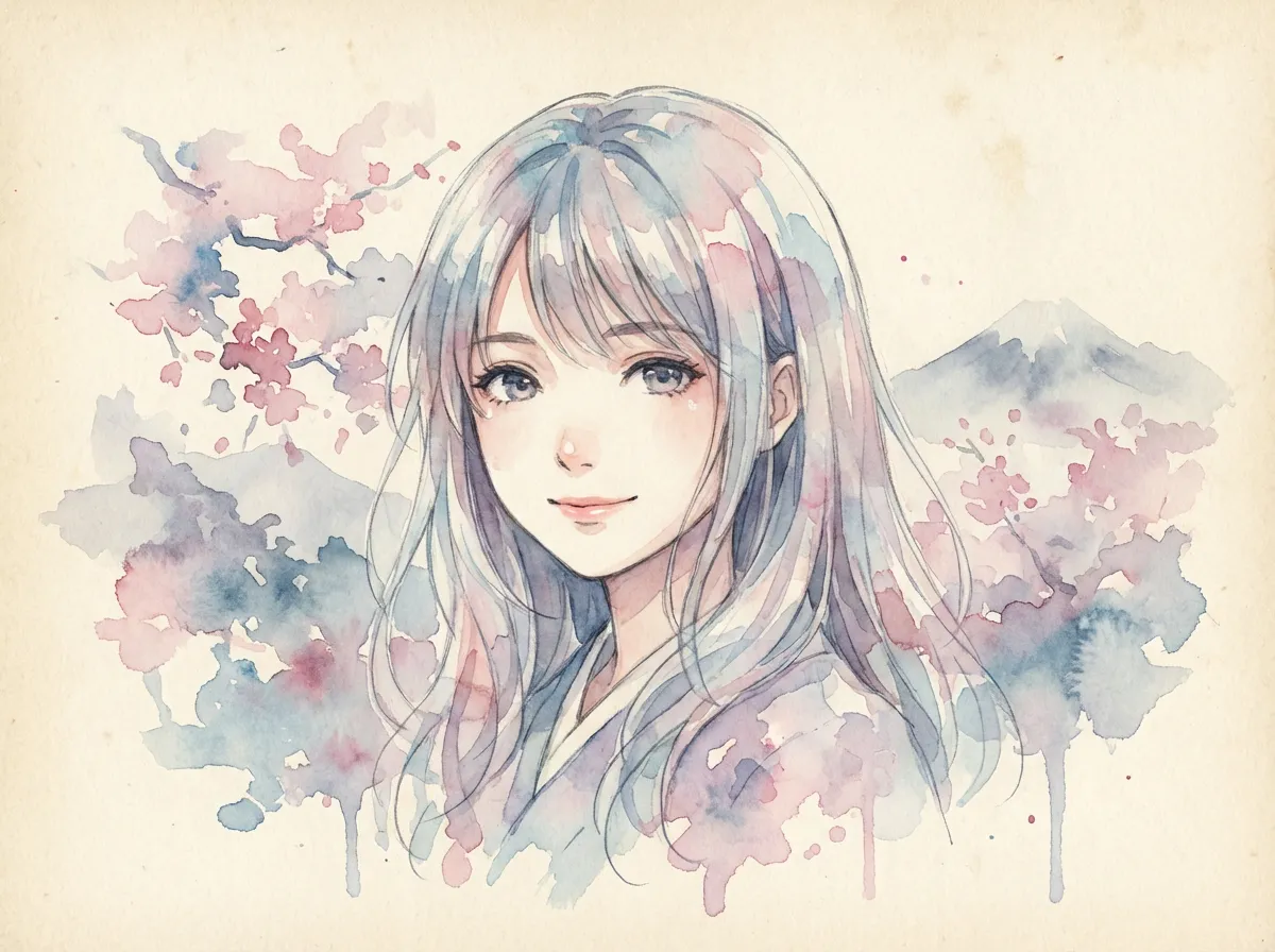 Watercolor anime style